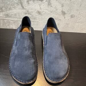 Birkenstock Callan Navy Suede Leather Slip On Shoes Size 41 US 8